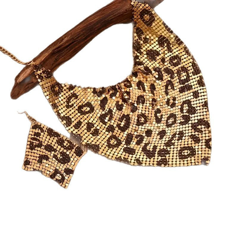 Fashion Scarf Design Statement Necklace & Earring Set